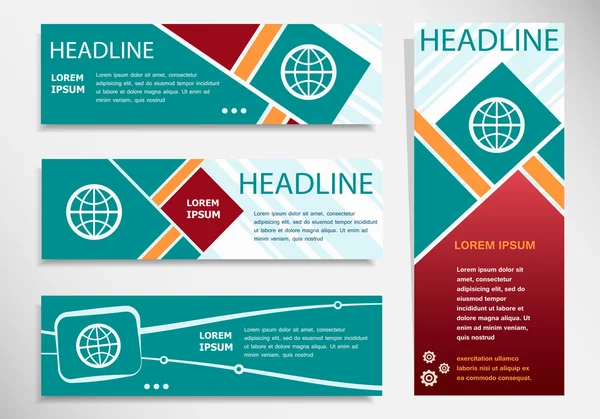 Icône Globe sur bannière horizontale et verticale — Image vectorielle