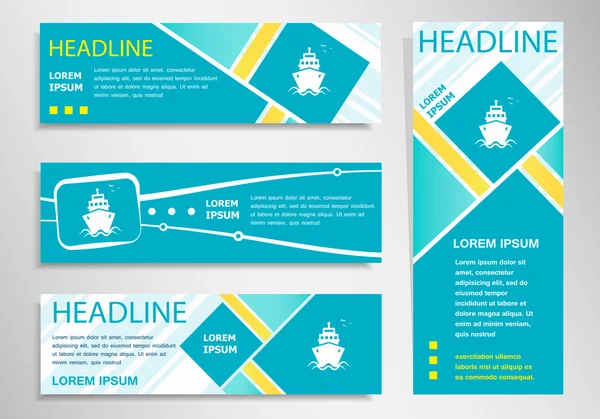 Gemi simgesini yatay ve dikey afiş