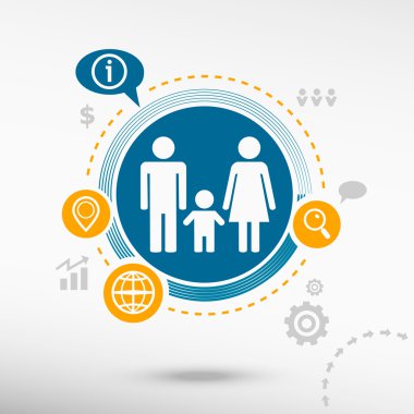 Aile simgesi ve yaratıcı tasarım öğeleri