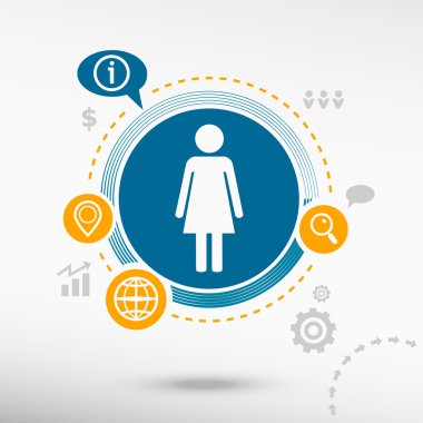 Kadın simgesi ve yaratıcı tasarım öğeleri