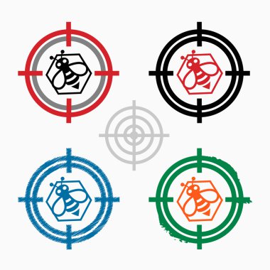 Altıgen hedef simgeleri arka plan üzerinde Bee