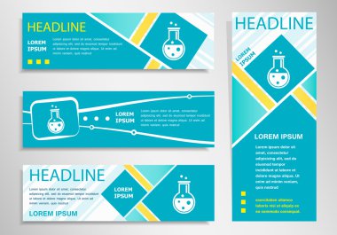 Cam ampul simgesini yatay ve dikey afiş.