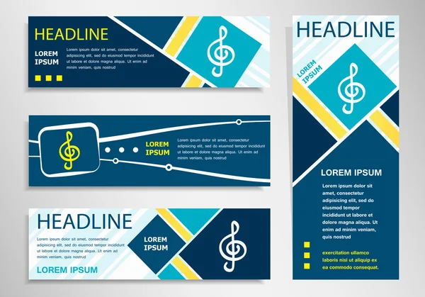 Tiz nota anahtarı simgesini yatay ve dikey afiş