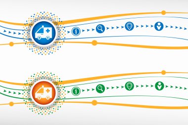 Arka plan afiş, web, site, tasarım, adv için ambulans simgesini