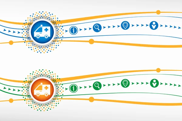 Ambulance pictogram op achtergrond voor banner, web, website, design, adv — Stockvector