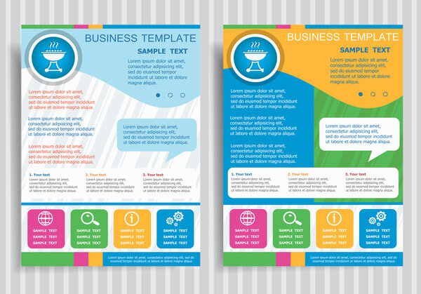 Символ гриля для барбекю на векторной брошюре
