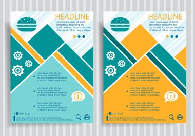 Hamburger web symbol on vector brochure flyer design layout temp clipart