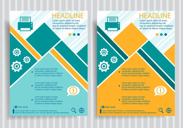 Impresora símbolo web en folleto vectorial diseño volante templ — Archivo Imágenes Vectoriales