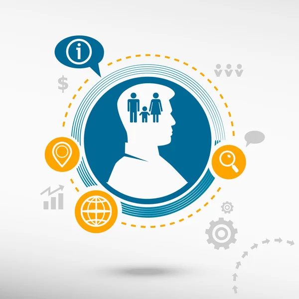 Aile simgesi ve erkek avatar profil resmi