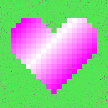 Yeşil zemin üzerine pembe degrade kalp