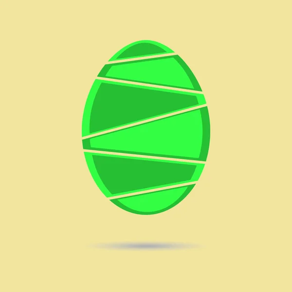 Huevo de Pascua en rodajas verdes — Vector de stock