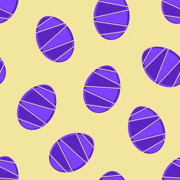 Фіолетові нарізані великодні яйця безшовний візерунок — стоковий вектор