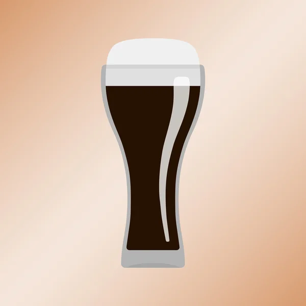 Glass of dark beer — Stock Vector