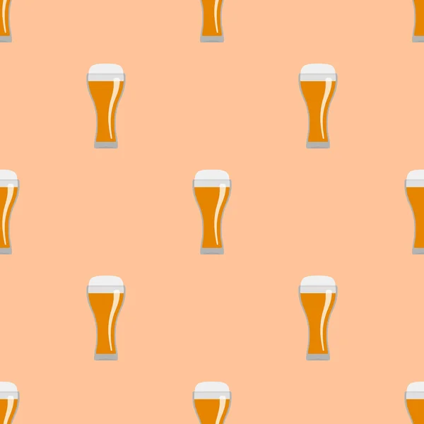 Buğday bira Dikişsiz desen bardak — Stok Vektör