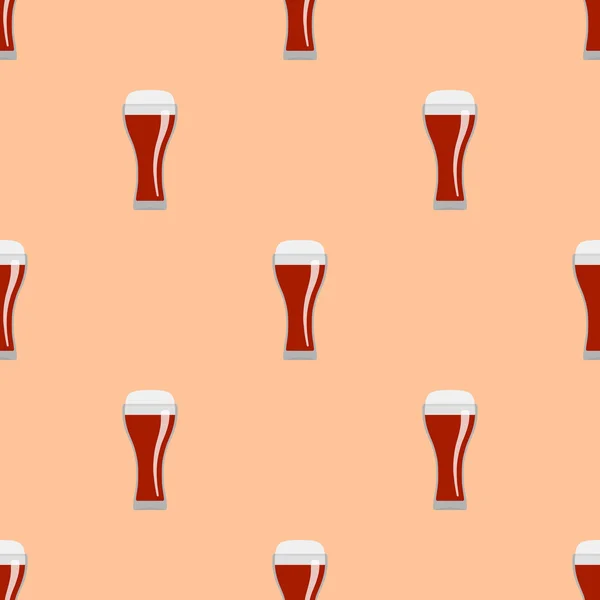 Kırmızı bira Dikişsiz desen bardak — Stok Vektör