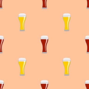 Gözlük kırmızı ve hafif bira. Seamless modeli.