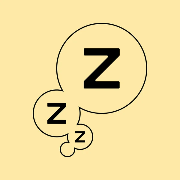 Z brieven in gebogen bubbels van linkerbodemhoek. Slaap logo. — Stockvector