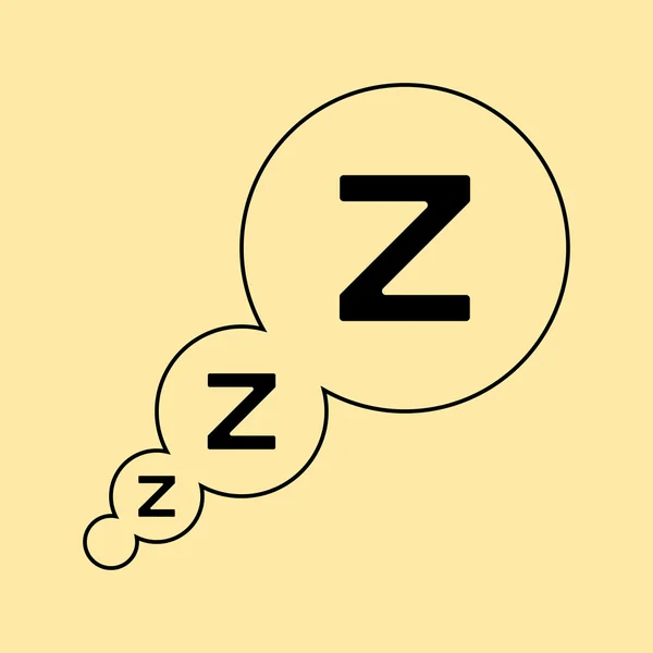 Letras Z en burbujas rectas de la esquina inferior izquierda. Logo del sueño . — Archivo Imágenes Vectoriales