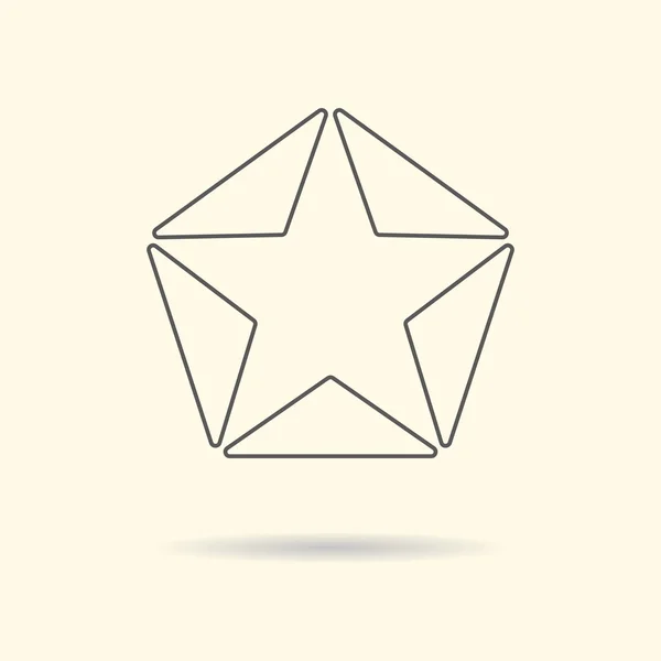 Logo étoile de triangles doublés gris . — Image vectorielle