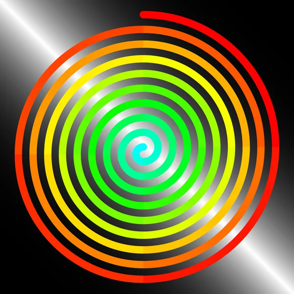 Gradiente abstrato em espiral vermelha a azul — Vetor de Stock