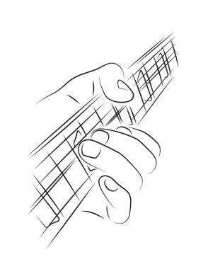 Playing electric guitar clipart