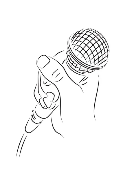 Microfone na mão — Vetor de Stock