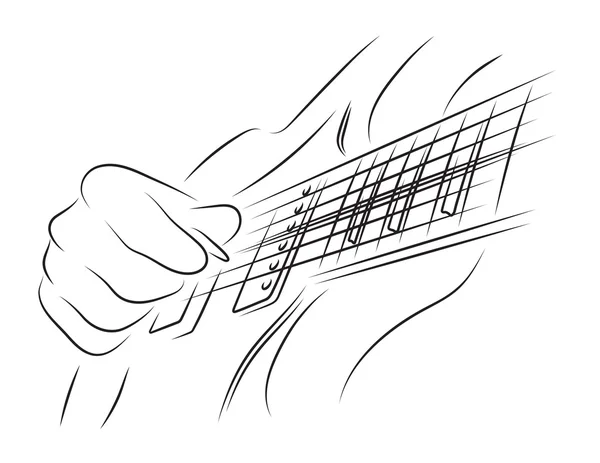 Tocando guitarra eléctrica — Vector de stock