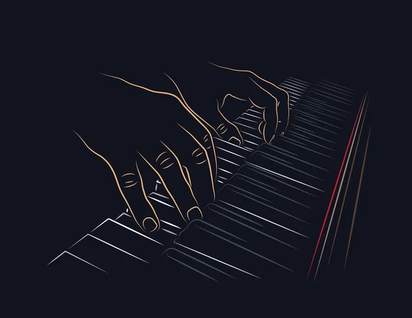 Tocando teclado de piano — Vetor de Stock