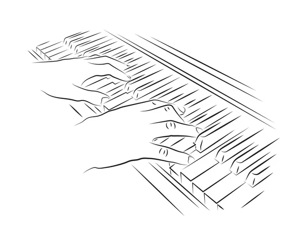 Hrající piano klávesnici Vektorová Grafika