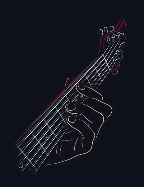 Spelar gitarr ackord — Stock vektor