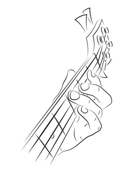 Bassist illustratie — Stockvector