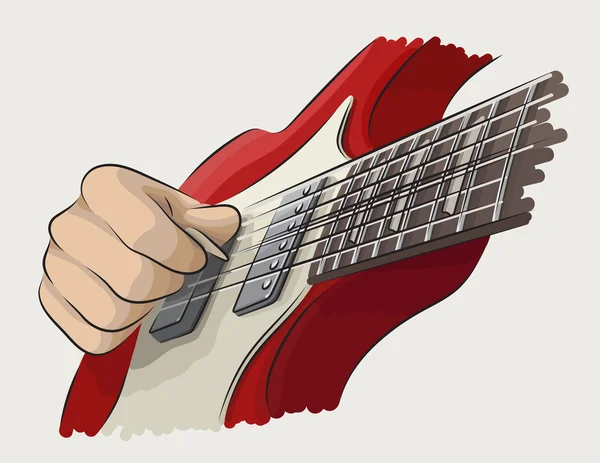 Suonando chitarra illustrazione colorata — Vettoriale Stock