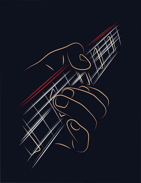 Tocando guitarra eléctrica — Vector de stock