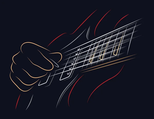 Tocando guitarra eléctrica — Vector de stock