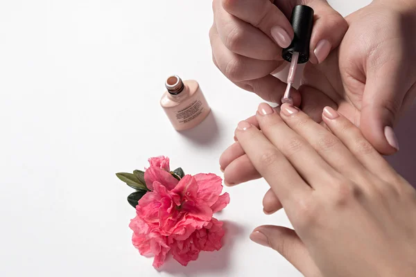 manikürcü çivi bir müşteri için boyalar