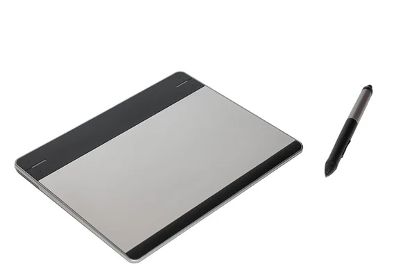 Graphic tablet with a feather — Stock Photo, Image