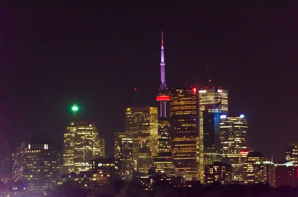 Centro Toronto Canadá Noche Primavera Desde Riverdale Park East — Foto de Stock