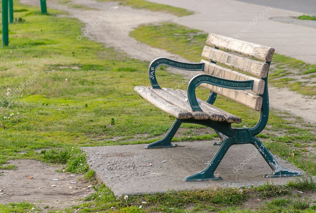 View Park Bench Riverdale Park East Toronto Canada Stock Photo