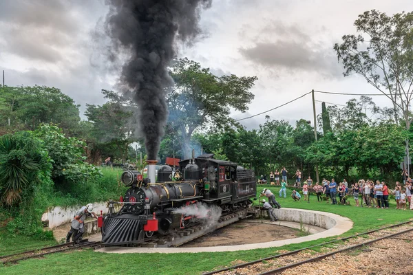 Tiradentes, bir koloni şehri eski tren (Maria Fumaca)