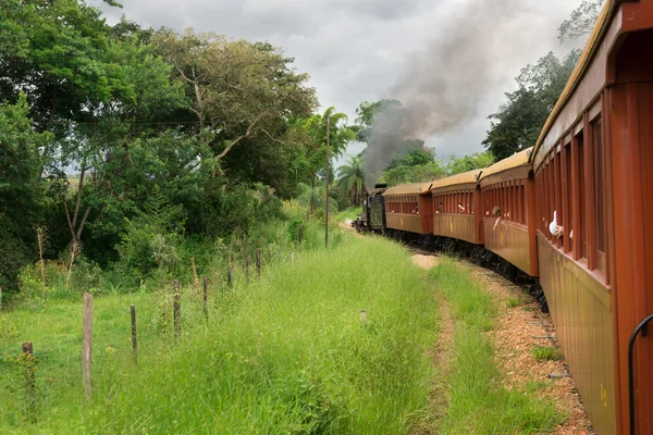 Tiradentes Brésil Déc 2015 Train Fumée Old May Tiradentes Ville — Photo