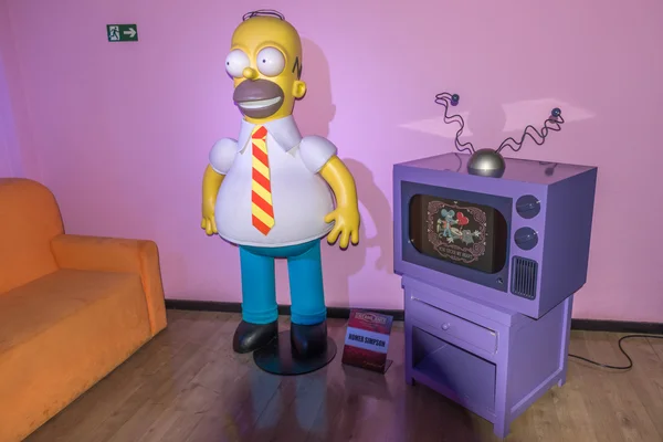 Homer Simpson Wachsfigur im Wachsfigurenkabinett — Stockfoto