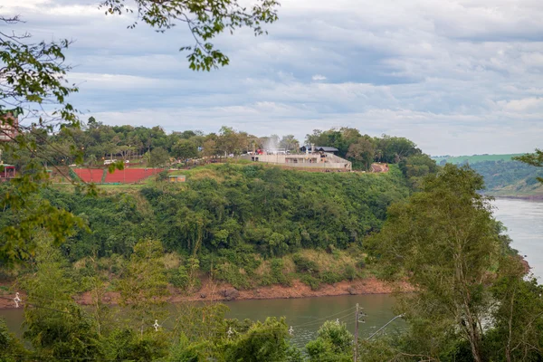Foz Yapmak Iguazu Brezilya Temmuz 2016 Üçlü Sınır Dikilitaş Bir — Stok fotoğraf