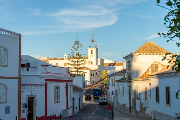 View in historic center of Albufeira, Algarve, Portugal. 