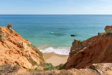 Rock ve Dona Ana plaj Portimao, Algarve, Portekiz