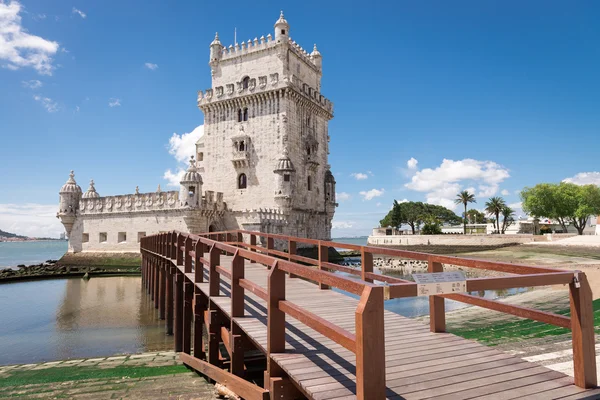 Torre Belem situada en el río Tajo, Lisboa, Portugal — Foto de Stock
