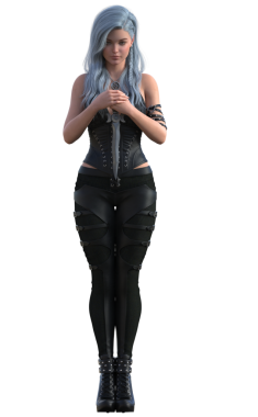 Gümüş saçlı fantezi kadın.