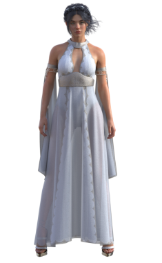 Beyaz elbiseli kraliyet prensesi