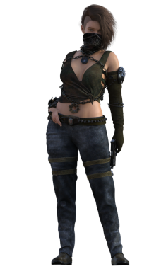 Kıyametten sonraki yabancı savaşçı kadın.