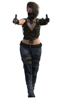 Kıyametten sonraki yabancı savaşçı kadın.