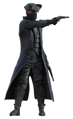 Silahlı bir korsan.